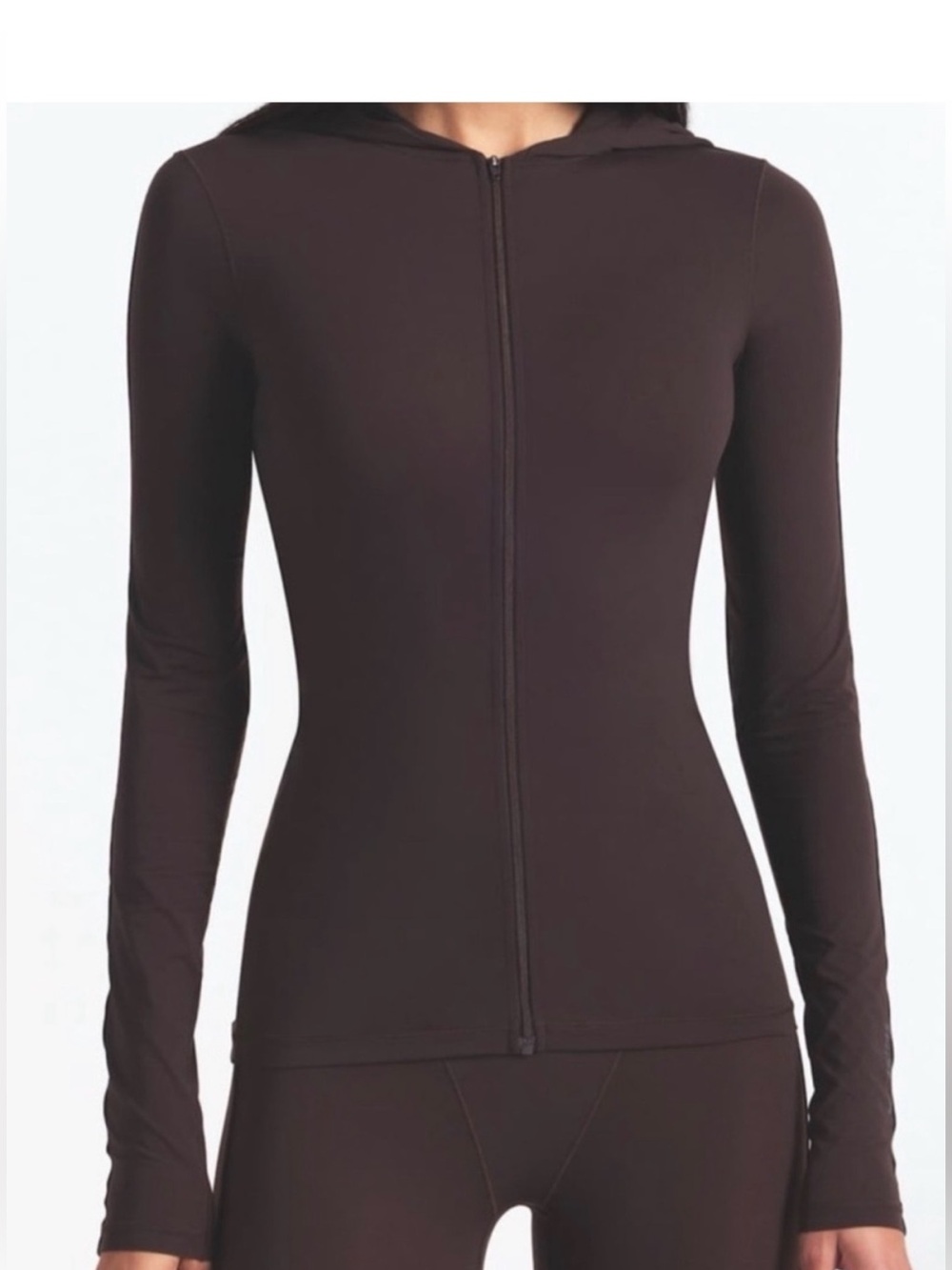NikeSKIMS NWT WEIGHTLESS LAYERS ZIP UP HOODIE DARK ROAST SZ XSMALL